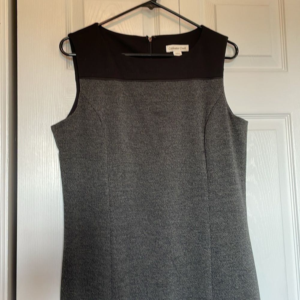 Coldwater Creek M(10-12) sleeveless midi dress Black along collarbone gray below